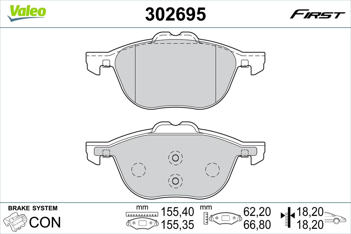 VALEO Fékbetét, mind 302695_VALEO